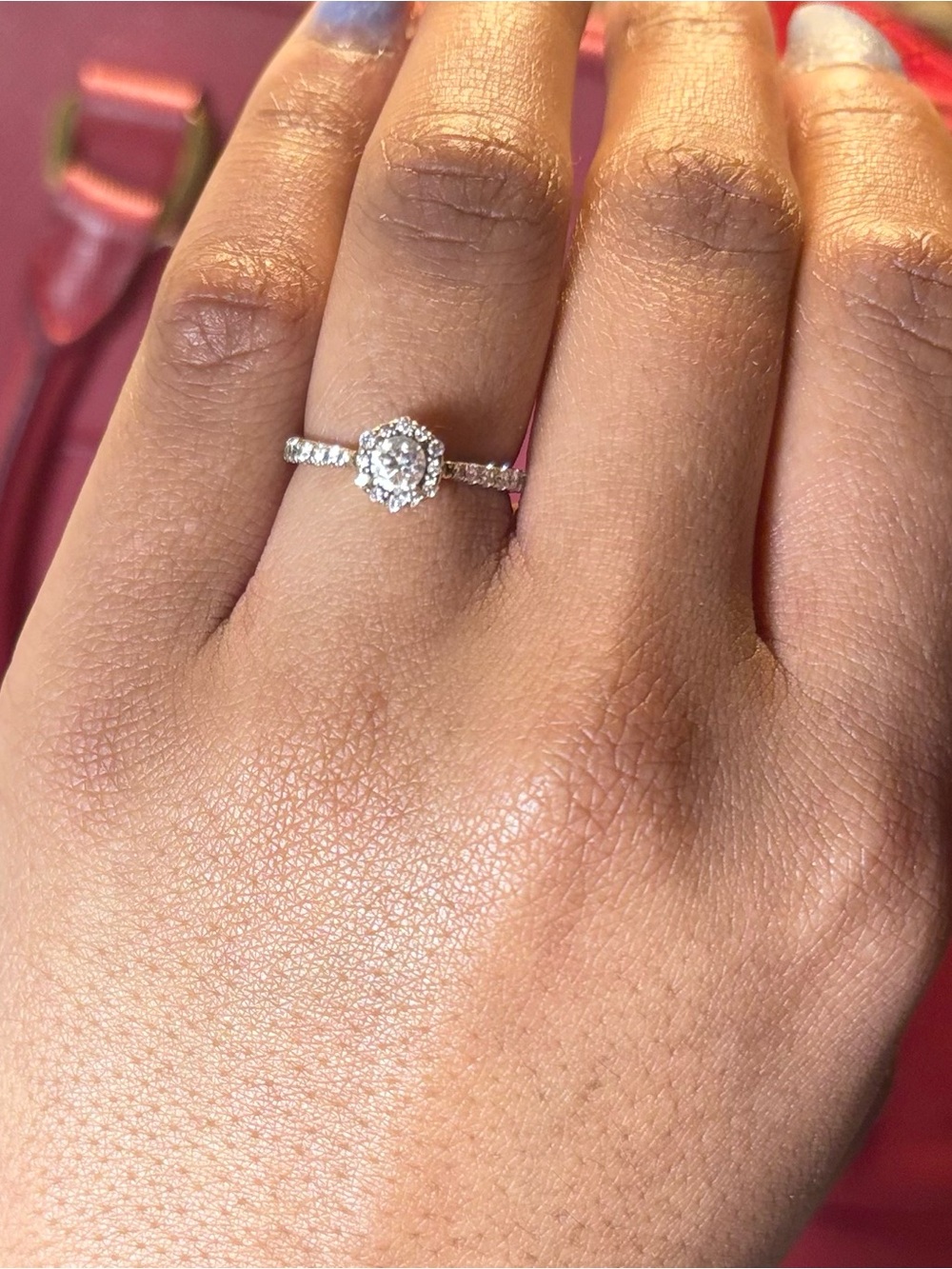 Zales 14K White Gold Natural Diamond Halo Engagement Ring